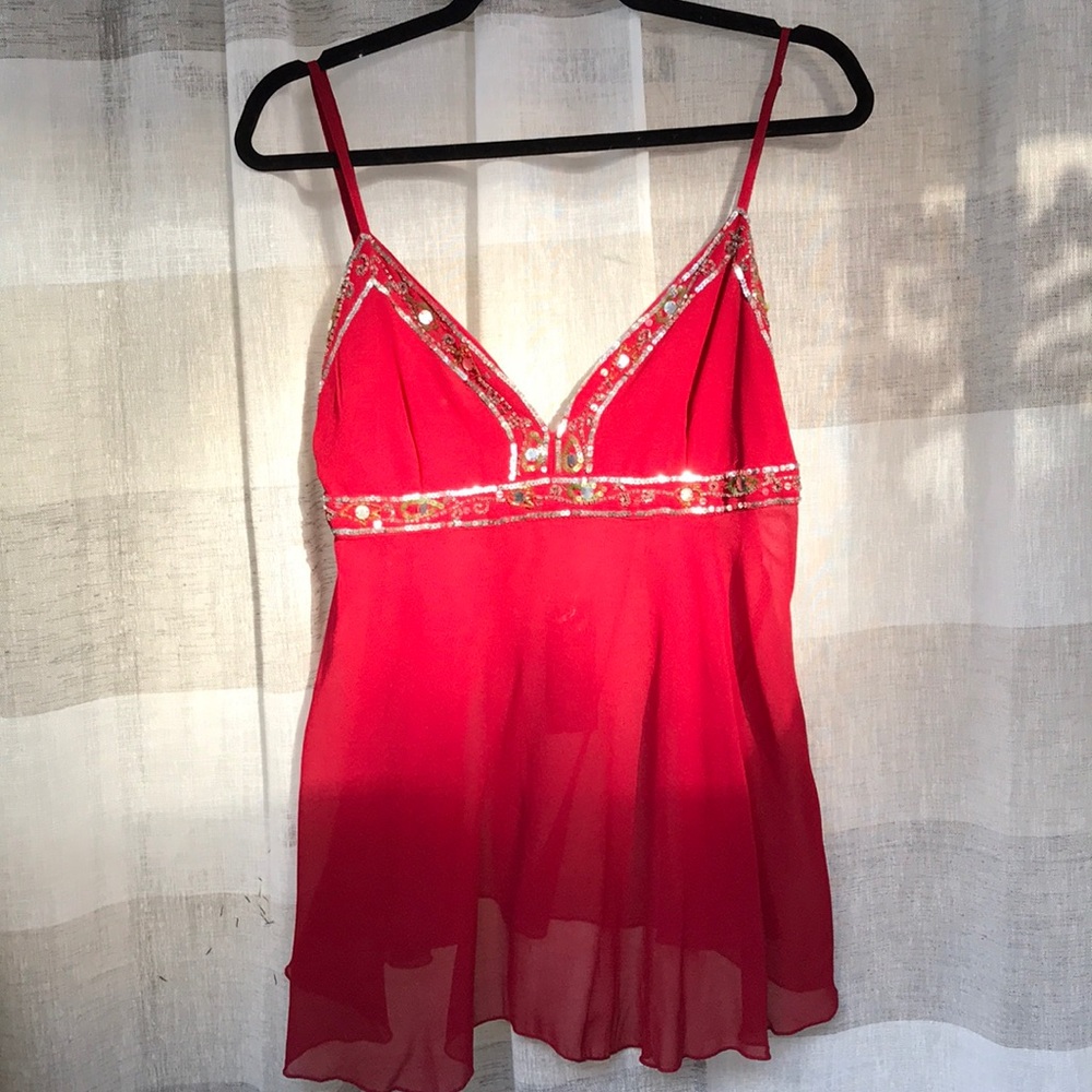Boho Crown of Hearts Wine Romance top Sz M